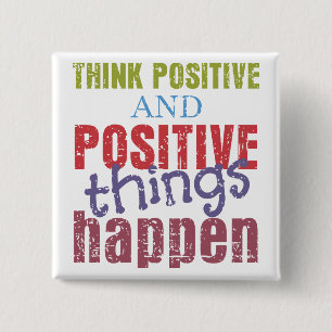 Badge Carré 5 Cm Penser positif