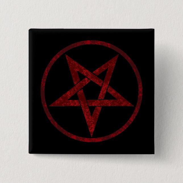 Badge Carré 5 Cm Pentagram Red Devil (Devant)