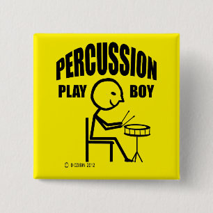 Badge Carré 5 Cm Percussion Jouer garçon