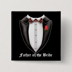 Badge Carré 5 Cm Père Du Bouton Tuxedo De La Mariée