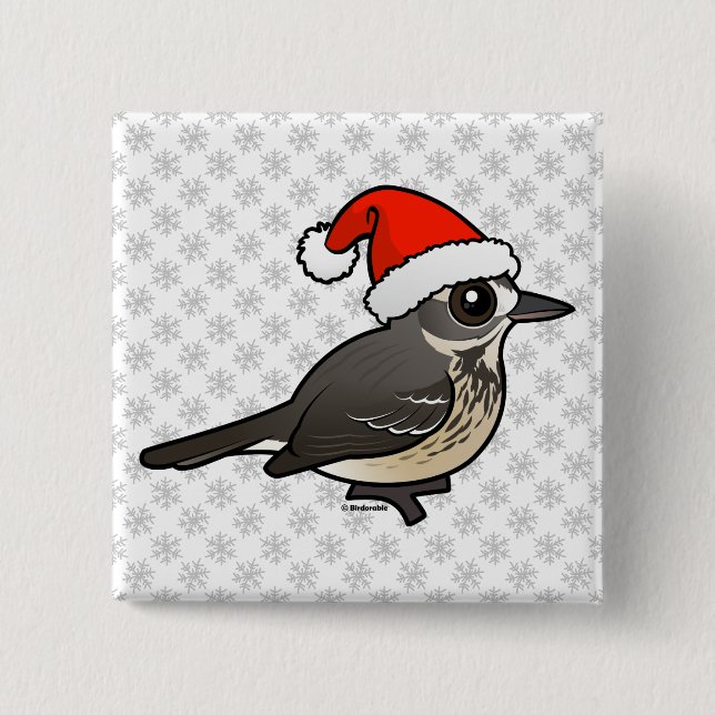 Badge Carré 5 Cm Père Noël American Pipit (Devant)