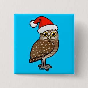 Badge Carré 5 Cm Père Noël Burrowing Owl