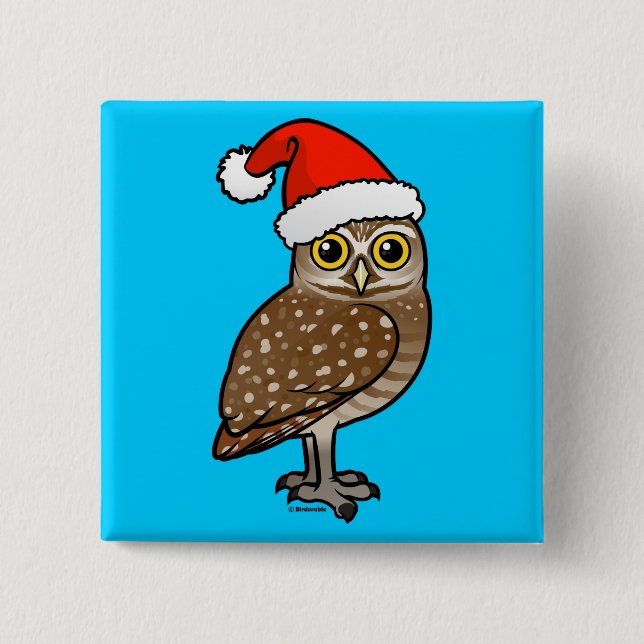 Badge Carré 5 Cm Père Noël Burrowing Owl (Devant)