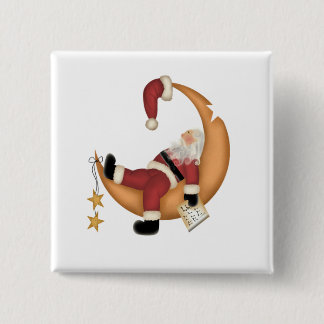 Badge Carré 5 Cm Père Noël endormi sur les t-shirts et cadeaux de l