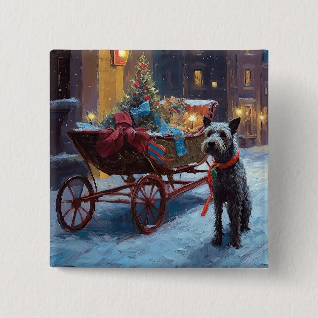 Badge Carré 5 Cm Période des Fêtes de Noël à Chesapeake (Devant)