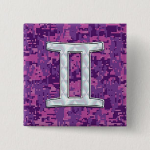 Badge Carré 5 Cm Perle comme le camouflage de Digitals de symbole