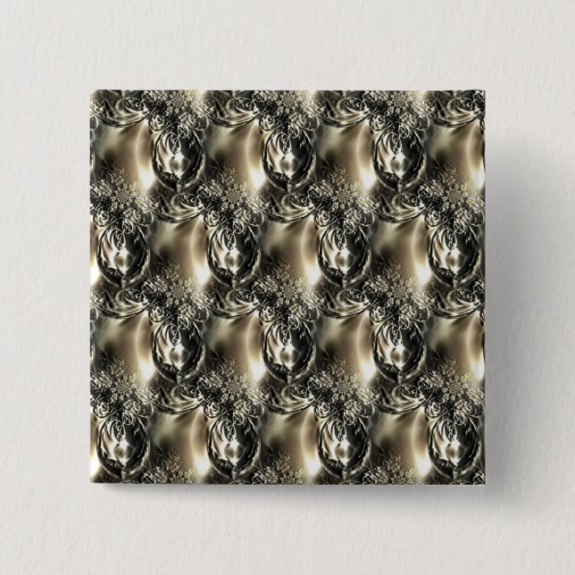 Badge Carré 5 Cm Perles dorées (Devant)