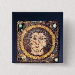 Badge Carré 5 Cm Péroné avec le visage d'un jeune homme