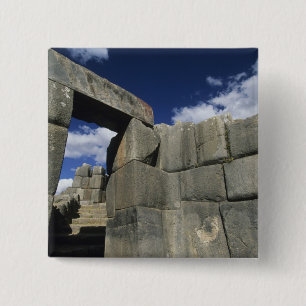Badge Carré 5 Cm Pérou, Cuzco, forteresse de Sacsayhuaman, bon exem