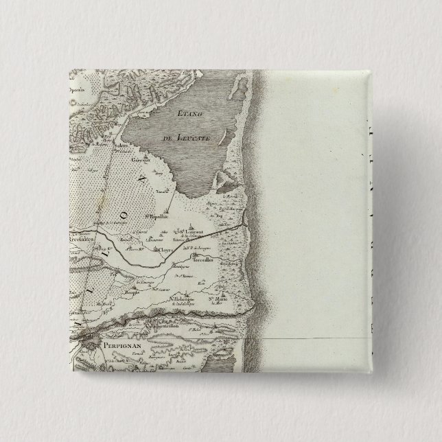 Badge Carré 5 Cm Perpignan (Devant)