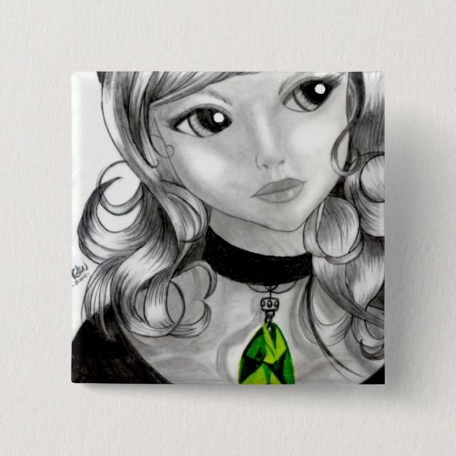 Badge Carré 5 Cm Persephone (Devant)