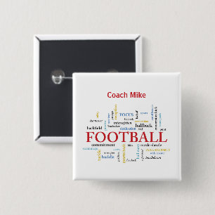 Badge Carré 5 Cm Personalize, Football Coach Thank You in Words