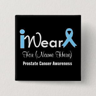 Badge Carré 5 Cm Personalize Light Blue Ribbon Prostate Cancer