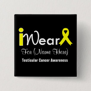 Badge Carré 5 Cm Personalize Yellow Ribbon Testicular Cancer