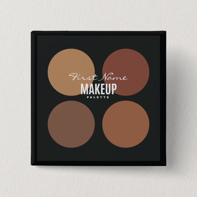 Badge Carré 5 Cm Personalized Black Makeup Palette (Devant)