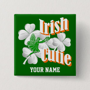Badge Carré 5 Cm Personalized Irish cutie with fairy