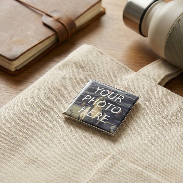 Badge Carré 5 Cm Personalized Photo Button  (Pin your photos anywhere.)