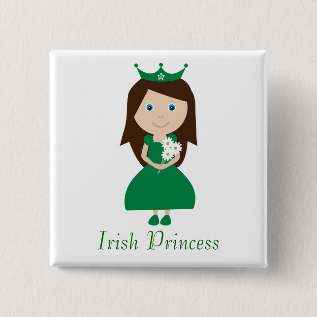 Badge Carré 5 Cm Personnage de dessin animé assez irlandais de (Devant)