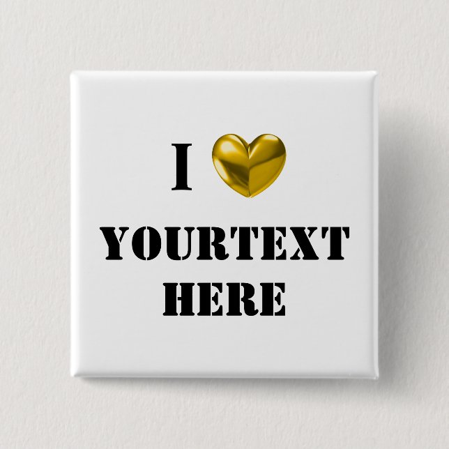 BADGE CARRÉ 5 CM PERSONNALISABLE J'AIME (Devant)