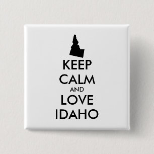 Badge Carré 5 Cm Personnalisable KEEP CALM et LOVE IDAHO