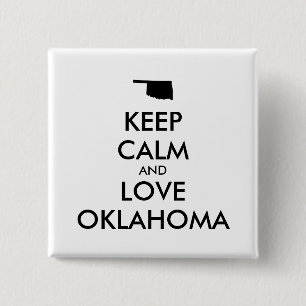 Badge Carré 5 Cm Personnalisable KEEP CALM et LOVE OKLAHOMA