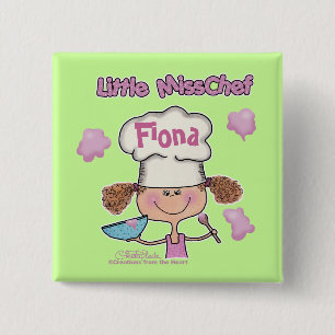 Badge Carré 5 Cm Personnalisation de Little Miss Chef