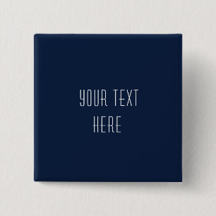 Badge Carré 5 Cm Personnalisé Ajouter Votre Texte Marine Bleu Blanc