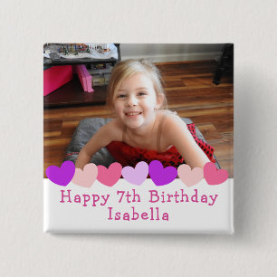 Badge Carré 5 Cm Personnalisé Joyeux Anniversaire Nom et âge