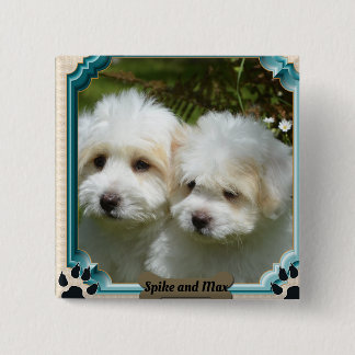 Badge Carré 5 Cm Personnaliser Aimant Chien Cavachon