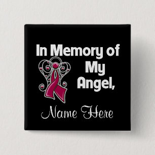 Badge Carré 5 Cm Personnaliser en mémoire de mon ange Myélome multi