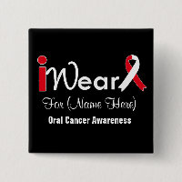 Personnaliser le ruban rouge et blanc Cancer bucca