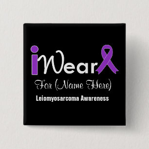Badge Carré 5 Cm Personnaliser le ruban violet Leiomyosarcoma