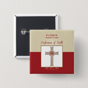 Badge Carré 5 Cm Personnaliser, RCIA Bénédictions sur la Profession