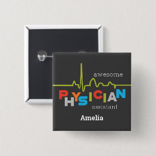 Badge Carré 5 Cm Personnaliser, Semaine de l'adjoint de médecin st