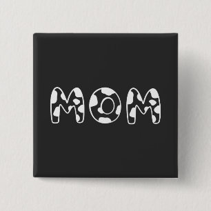 Badge Carré 5 Cm Personnaliser : Vache Maman de la Fille qui Fête s