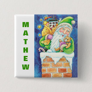 Badge Carré 5 Cm Personnalisez les boutons de bas de Noël