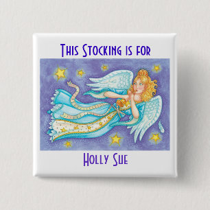 Badge Carré 5 Cm Personnalisez les boutons de bas de Noël