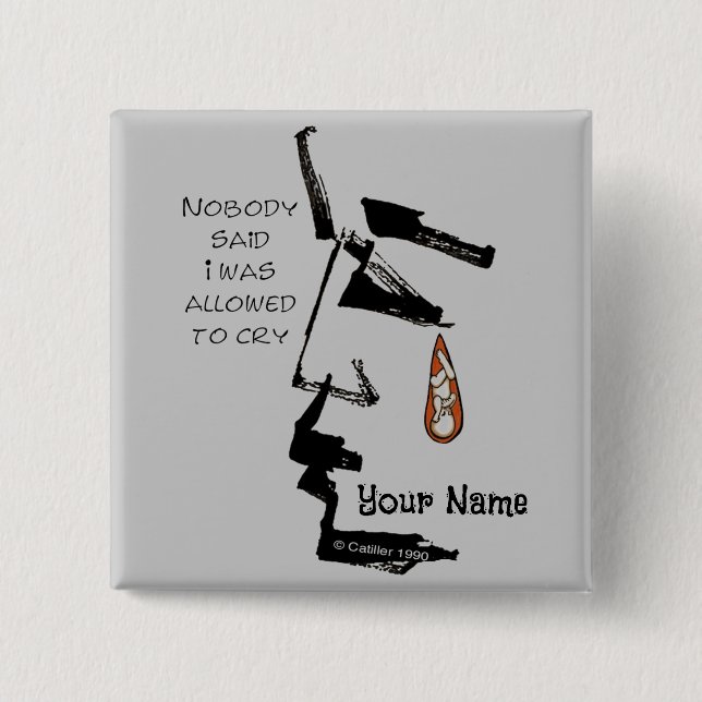 Badge Carré 5 Cm Perte de goutte d'eau de bébé (Devant)