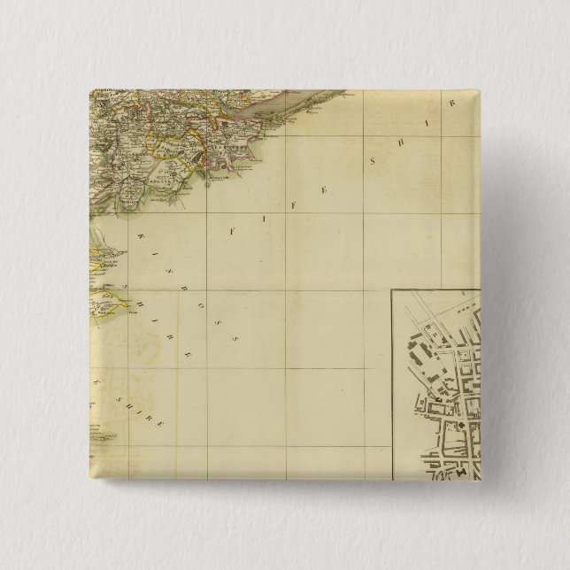 Badge Carré 5 Cm Perthshire du Sud-Est (Devant)