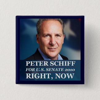 Badge Carré 5 Cm Peter Schiff pour le sénat dans CT, 2010