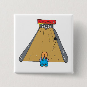 Badge Carré 5 Cm petit bowling boule