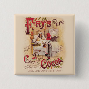 Badge Carré 5 Cm Petit Chaperon Rouge Vintage, Cacao Victorien