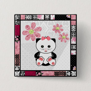 Badge Carré 5 Cm Petit chaton