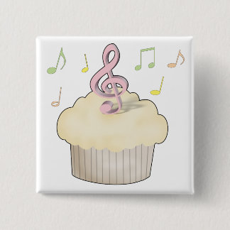 Badge Carré 5 Cm Petit gâteau de musique