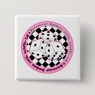 Badge Carré 5 Cm Petit pain de bébés de Bunco avec lui - rose