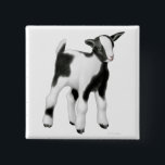 Badge Carré 5 Cm Petit Pin de chèvre de bébé<br><div class="desc">Conception originale de beaux-arts des chèvres de bébé sur une goupille/broche de qualité par le concepteur Carolyn McFann du studio de ronronnement de deux chats. 
 
 Voyez quelques uns de nos produits ci-dessous (clic à aller à ce produit) et visitez nos magasins très artistiques à :</div>