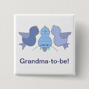 Badge Carré 5 Cm Petite grand-maman bleue mignonne à être, baby