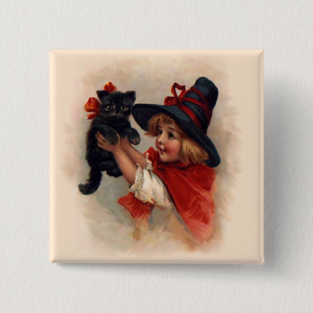 Badge Carré 5 Cm Petite sorcière (Devant)