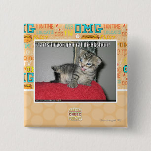 Badge Carré 5 Cm Pets I dans le direkshun gen'ral de yor