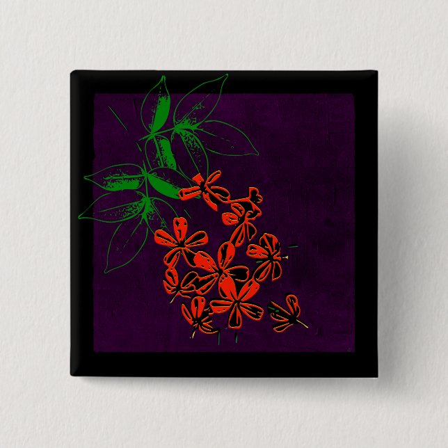 Badge Carré 5 Cm Peu de fleur (Devant)